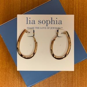 New Lia Sophia Gold-tone hoop earring